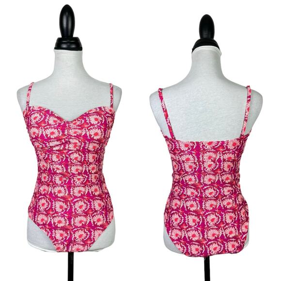 Old Navy | NWOT Pink Floral One Piece Modest Swimsuit - Picture 1 of 9